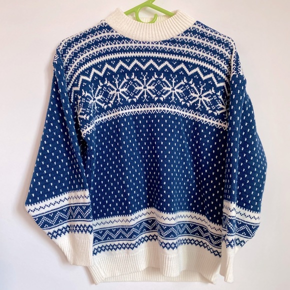 Vintage Navy Knit Pullover Sweater - Picture 1 of 4